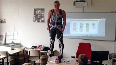 teacher strips|School Teacher strips before her class to teach lesson on.